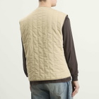 MM6 Maison Margiela Men's Light Padded Collarless Gilet in Sand/Sand