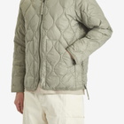 Taion Men's Military Zip V-Neck Softshell Down Jacket in Dark Sage Green