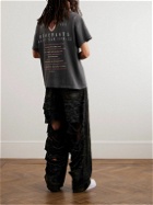 SAINT Mxxxxxx - Distressed Printed Cotton-Jersey T-Shirt - Black