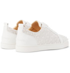 Christian Louboutin - Louis Junior Spikes Printed Leather Sneakers - White