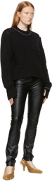 MM6 Maison Margiela Black Faux-Leather Leggings