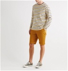Aspesi - Slim-Fit Pleated Cotton-Twill Chino Shorts - Yellow