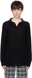 AURALEE Black Rib Cardigan