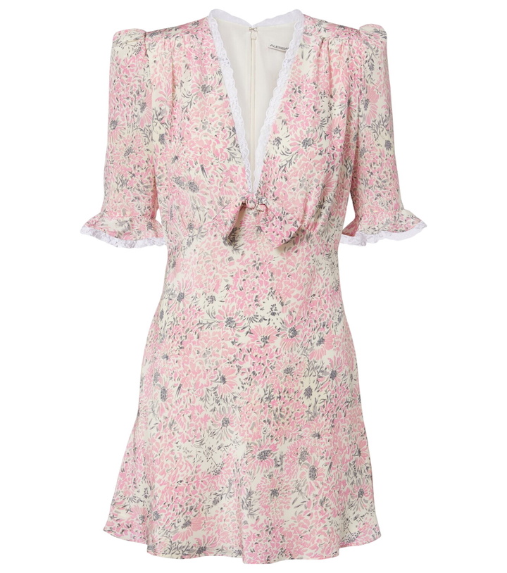 Photo: Alessandra Rich Lace-trimmed floral silk minidress