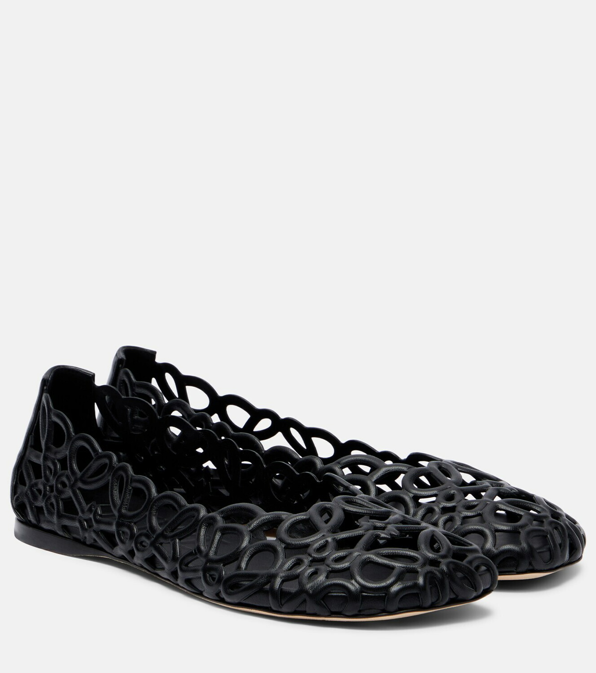 Loewe Petal Anagram leather ballet flats