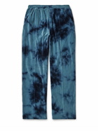 Blue Blue Japan - Kagozome Straight-Leg Tie-Dyed Cotton-Blend Velour Track Pants - Blue