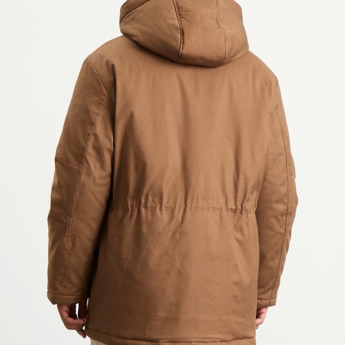 Ranra Men's Neve Canvas Cotton Parka Jacket in Coffee Liqueur