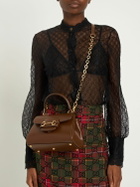 GUCCI - 1955 Horsebit Leather Top Handle Bag