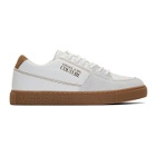 Versace Jeans Couture White Leather Trainer Sneakers
