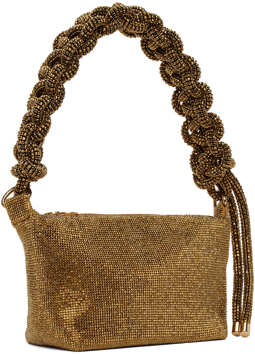 KARA Gold Crystal Mesh Cobra Bag