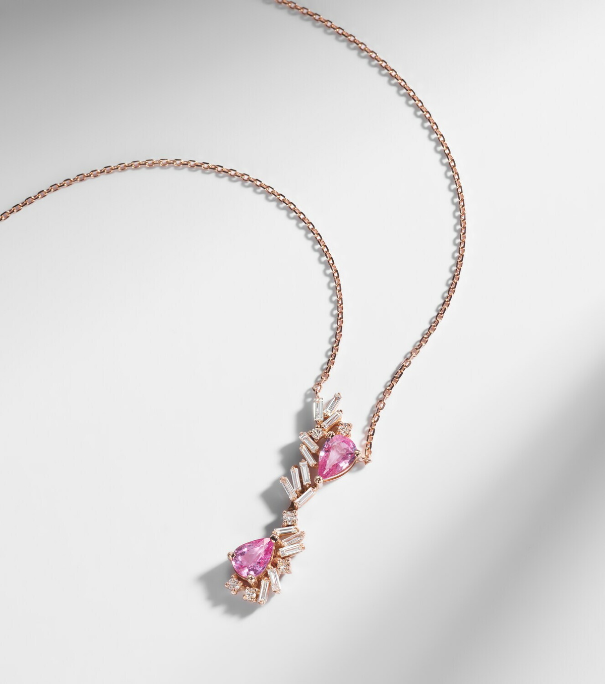 Suzanne Kalan One Of A Kind 18kt rose gold pendant necklace with sapphire and diamonds