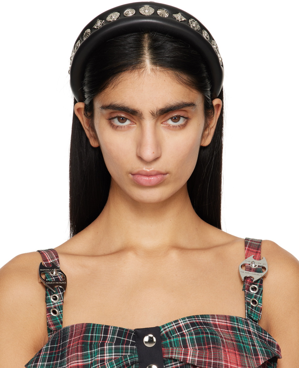 Toga Pulla Black Faux-Leather Headband Toga Pulla Toga Pulla Black Faux-Leather Headband Toga Pulla