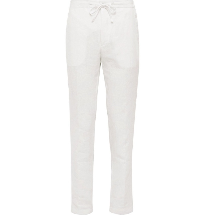 Photo: De Petrillo - Slim-Fit Linen Drawstring Trousers - White