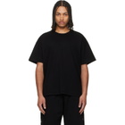 Les Tien Black Lightweight Binded Neck Oversized T-shirt