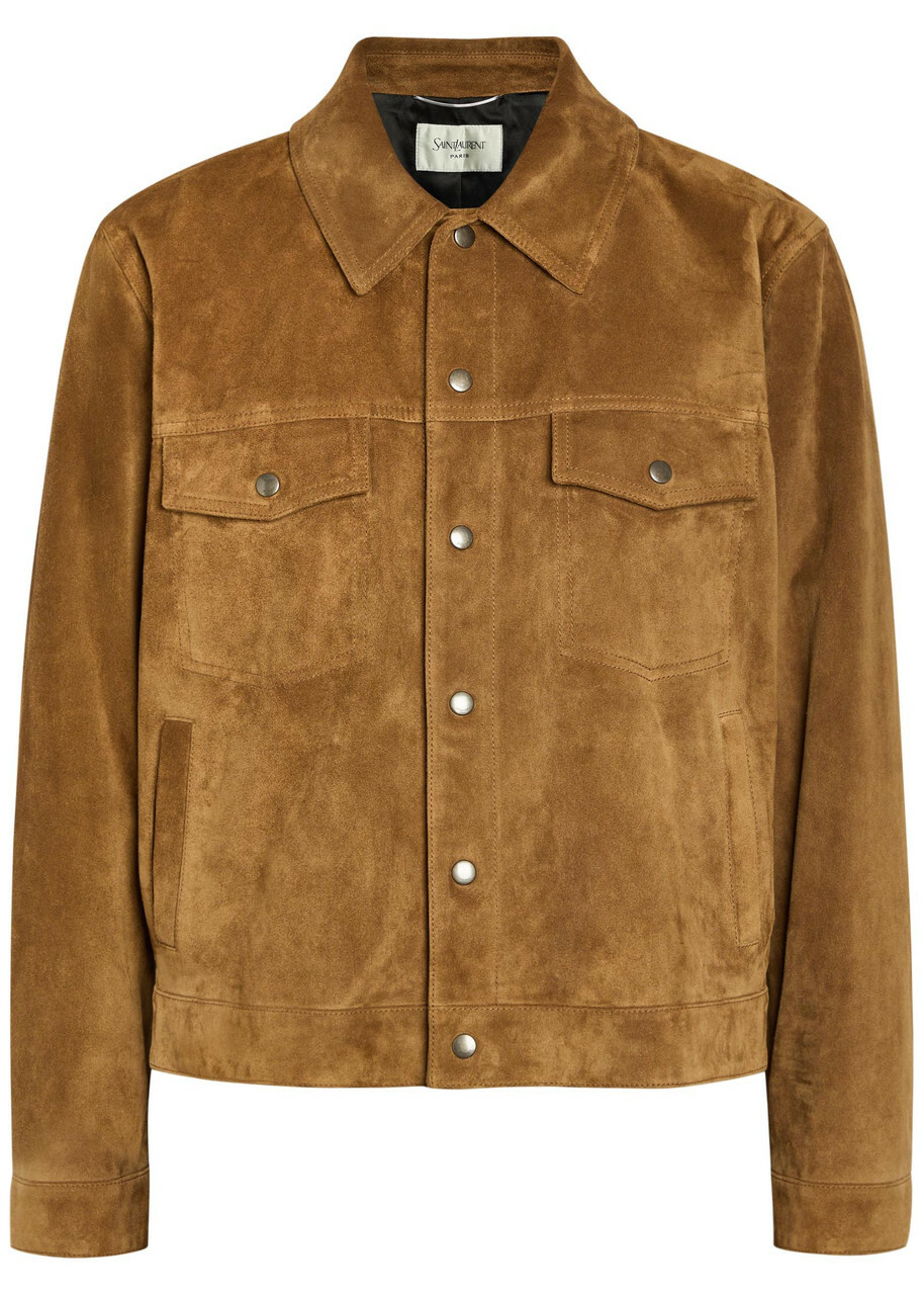 Saint Laurent Suede Jacket Brown