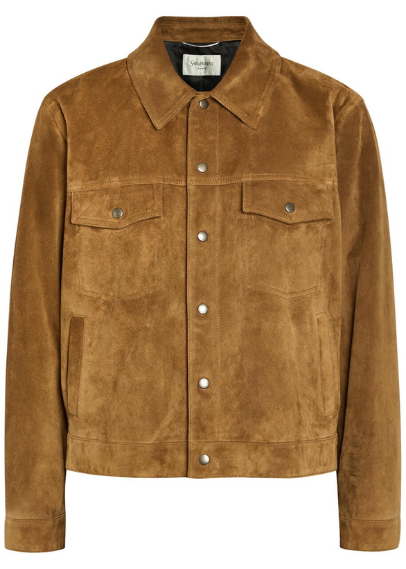 Photo: Saint Laurent Suede Jacket Brown