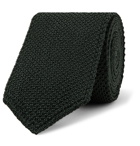 Brioni - 6.5cm Knitted Silk Tie - Dark green