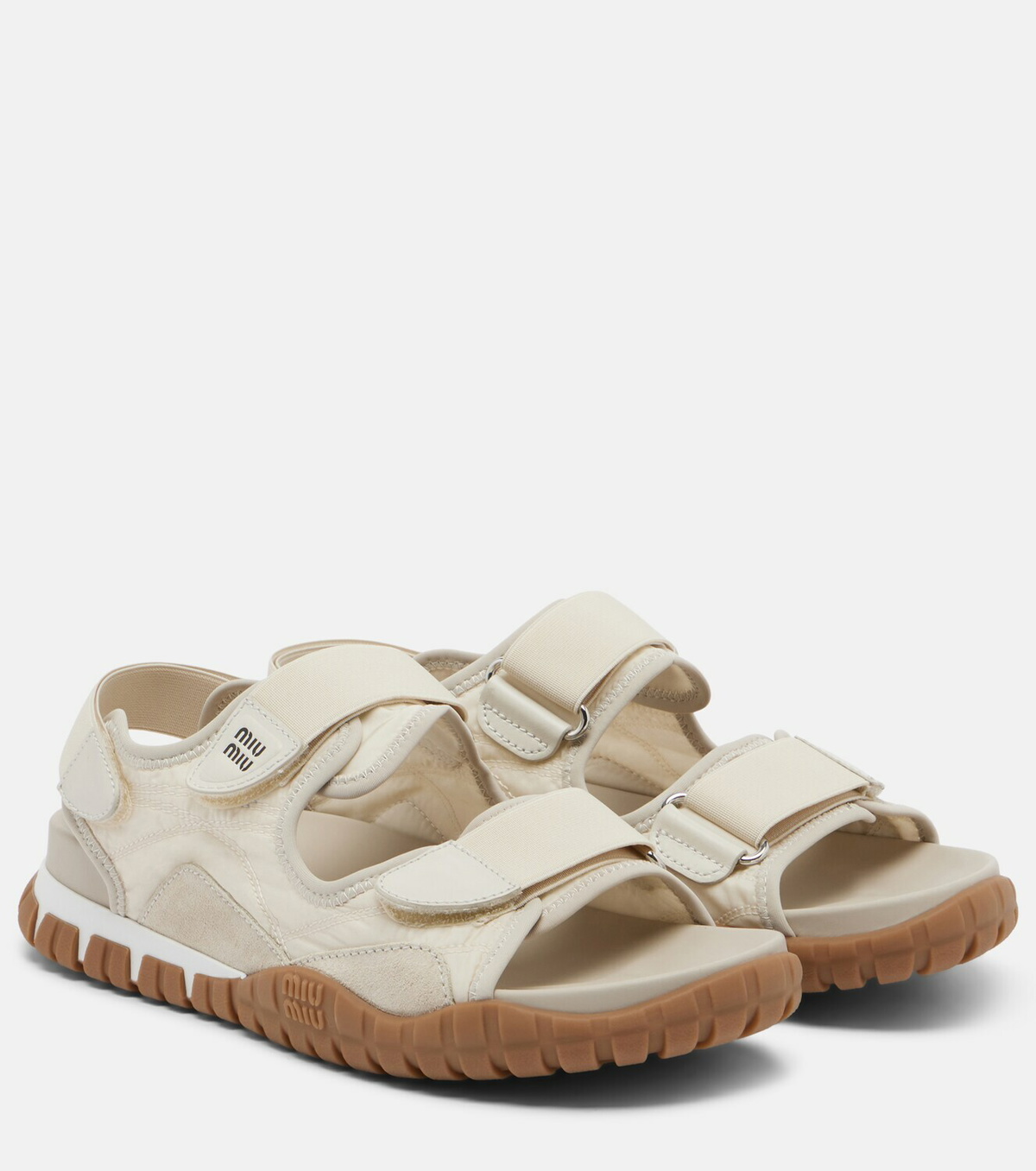 Miu Miu Tyre leather-trimmed sandals