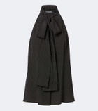Tom Ford Polka-dot tie-neck silk crêpe de chine top