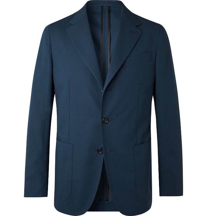 Photo: Caruso - Slim-Fit Unstructured Cotton Suit Jacket - Blue