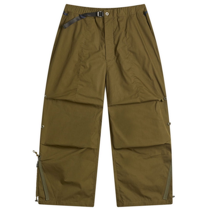Photo: Poliquant Men's Changing Length Wide Zip Up Tucked Trousers in Olive