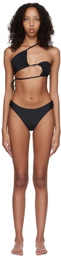 Rosetta Getty Black Recycled Nylon Bikini