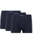 PAUL SMITH - Three-Pack Stretch-Cotton Boxer Briefs - Blue