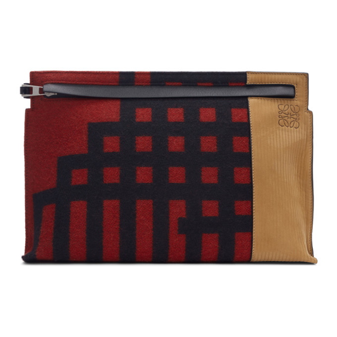 Photo: Loewe Red and Black Grid T Pouch