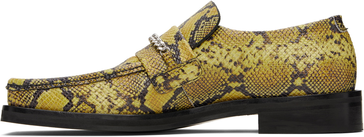 Martine Rose Yellow & Black Square Toe Loafers