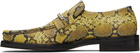 Martine Rose Yellow & Black Square Toe Loafers