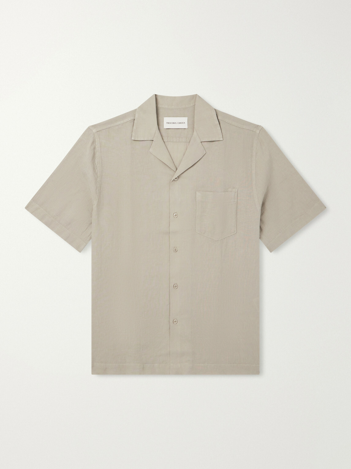 Frescobol Carioca - Angelo Camp-Collar Linen Shirt - Green