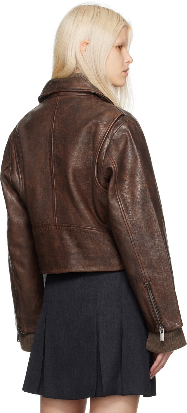 Holzweiler Brown Joana Leather Biker Jacket