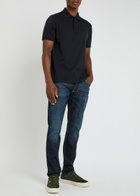 Emporio Armani Half-zip Cotton Polo Shirt Navy