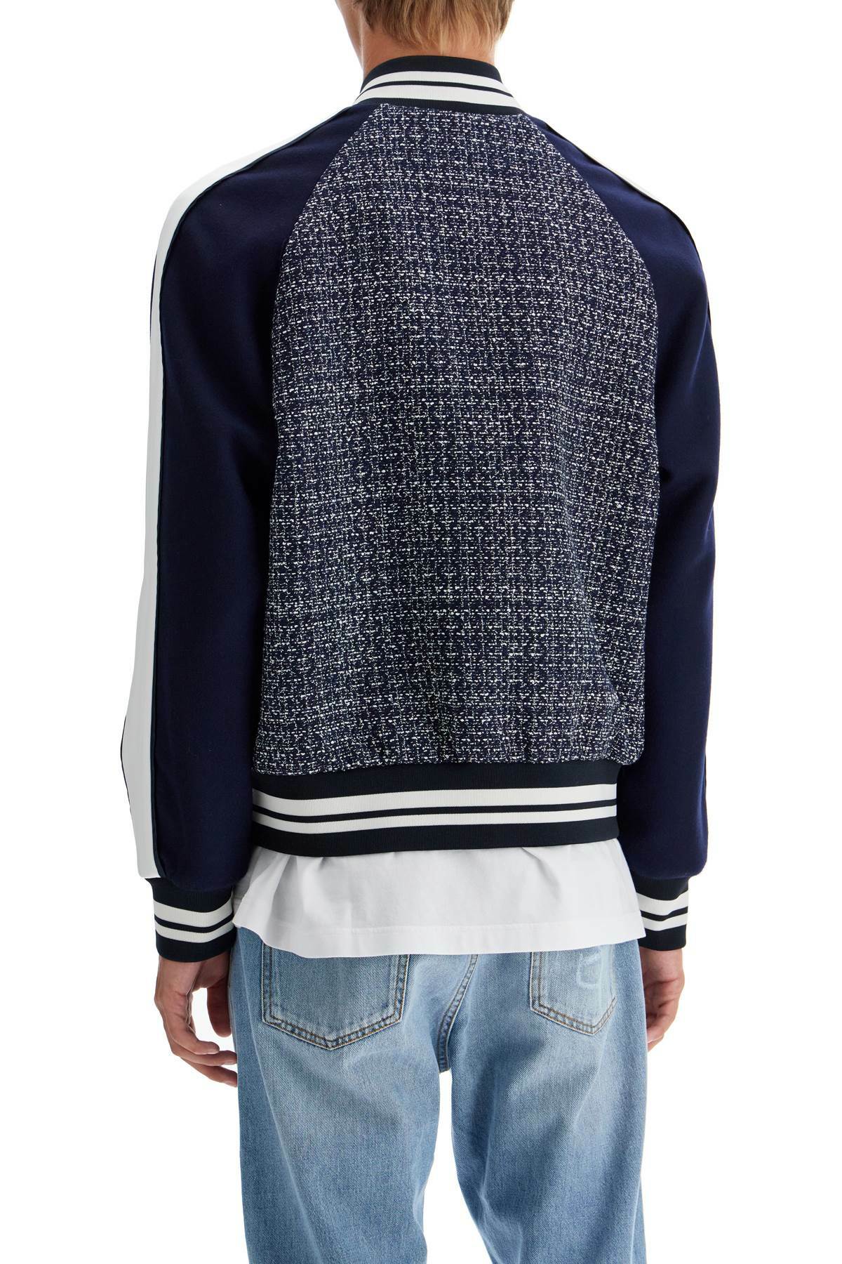 VALENTINO GARAVANI tweed bomber jacket for Blue Valentino Garavani
