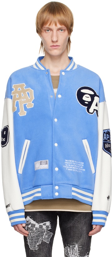 Photo: AAPE by A Bathing Ape Blue Patch Bomber