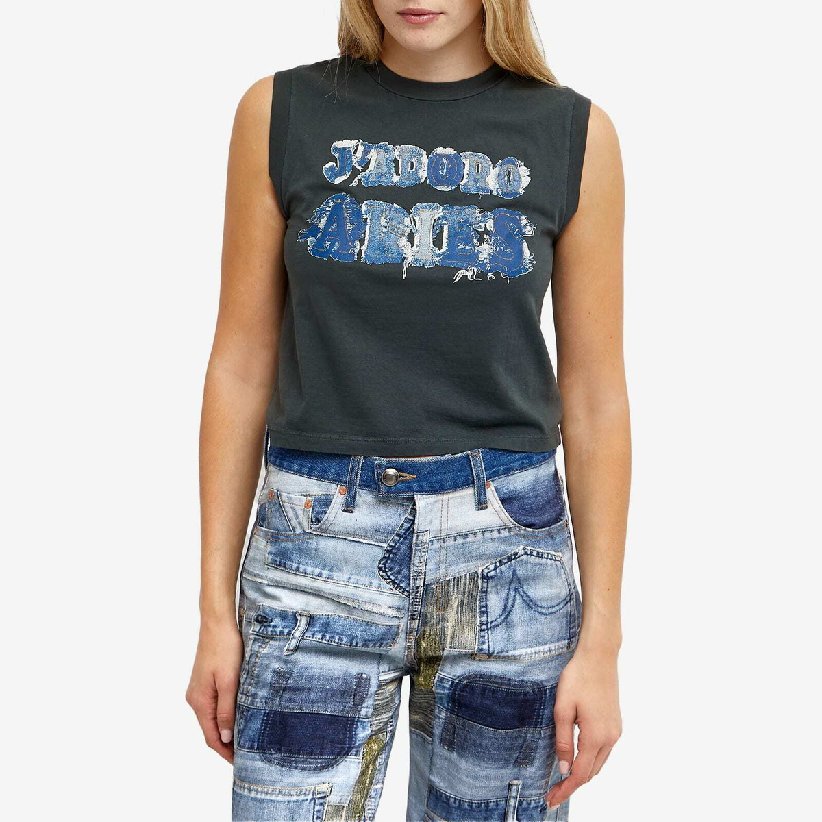 トップス Aries Slashed Vest Aries Arise Slashed Shoulder Temple Vest – Catfish Womens