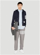 Thom Browne - 4 Bar Hooded Sweater in Blue