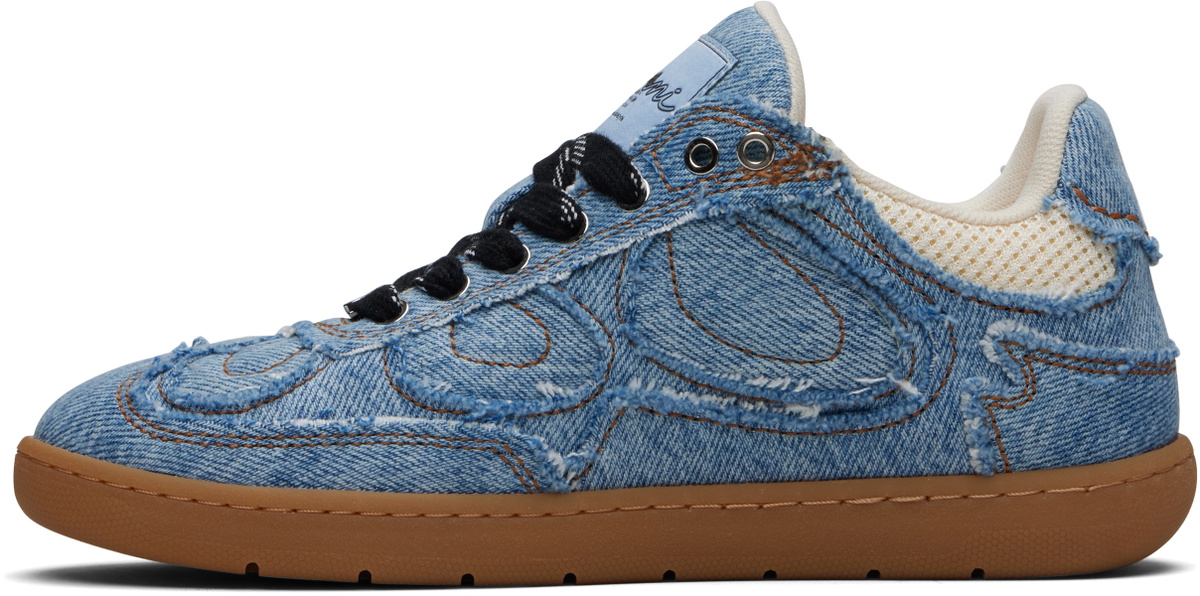GANNI Blue 08 Denim Raw Edge Sneakers