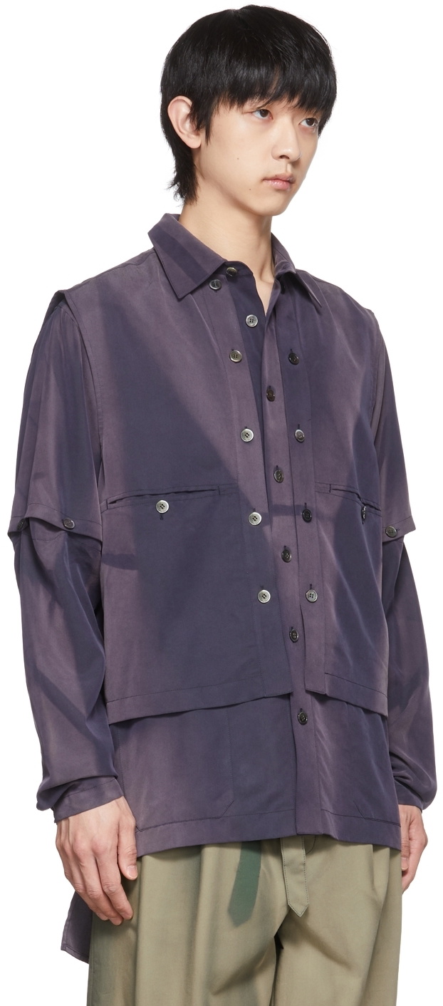 JiyongKim Purple Tencel Shirt