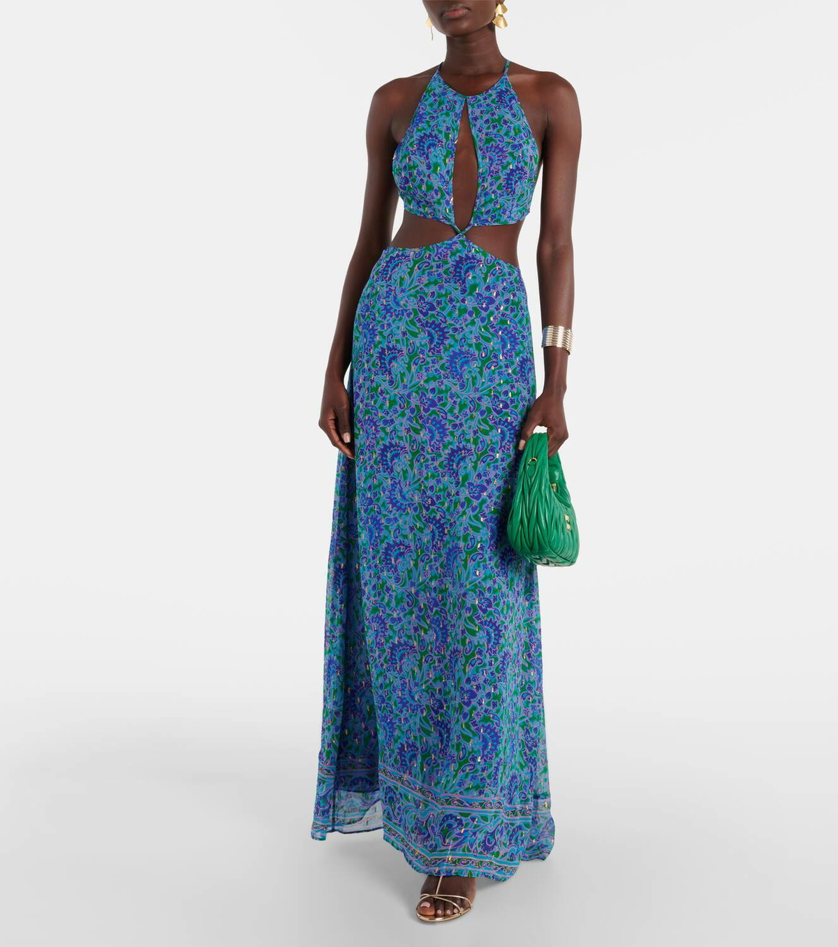Rixo Lenny printed cutout maxi dress Rixo