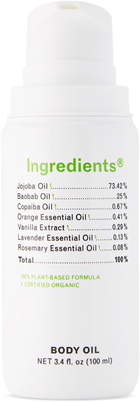 Photo: Ingredients® Body Oil, 100 mL