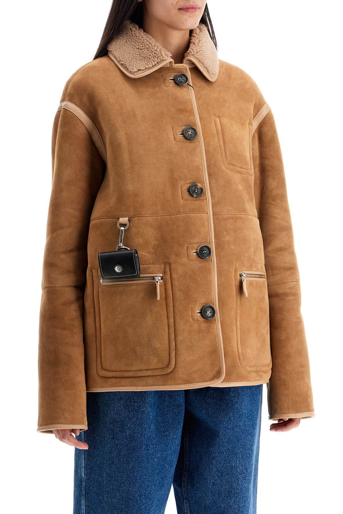 SAKS POTTS ada reversible shearling jacket Beige