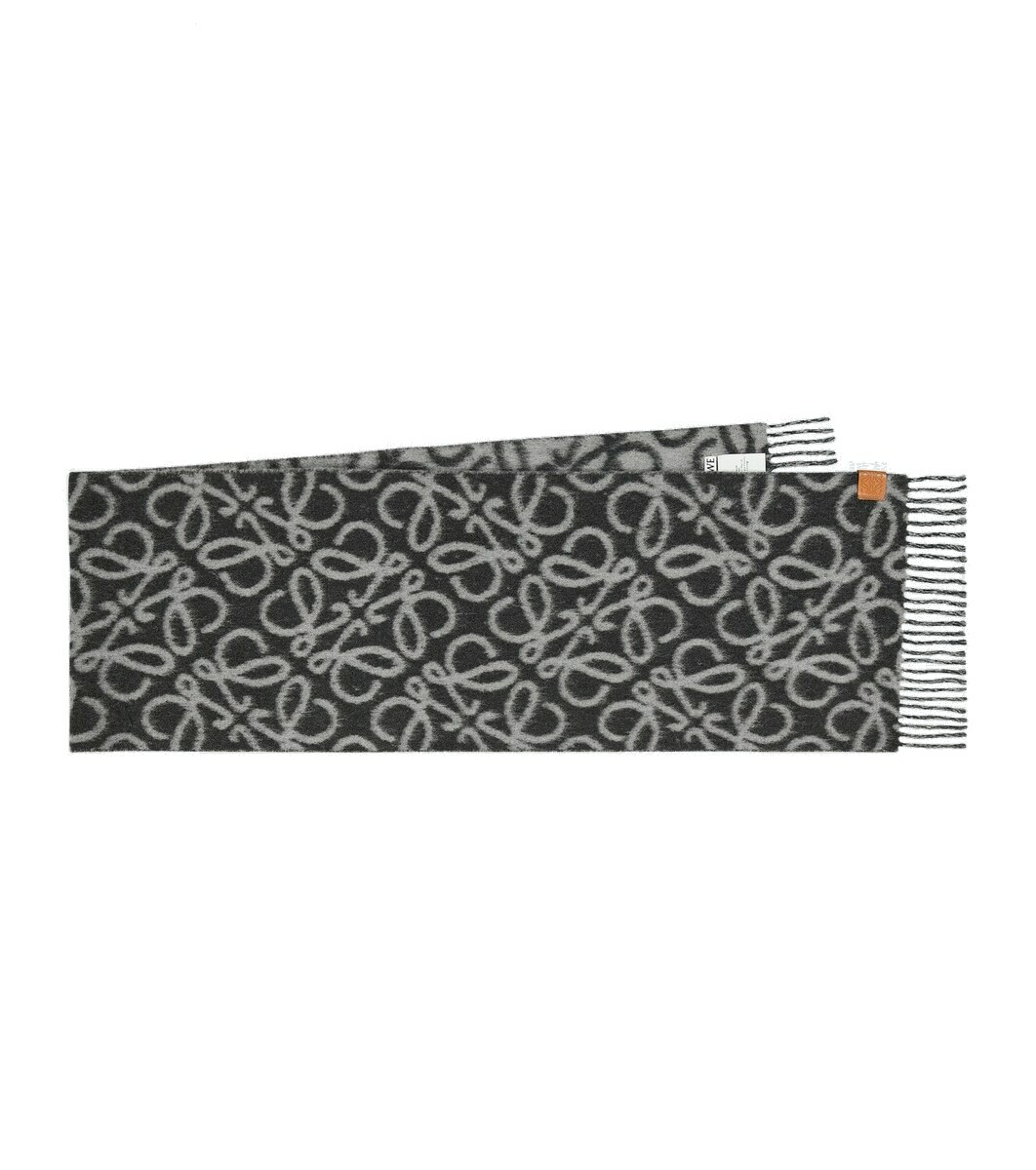 【LOEWE】Anagram scarf in alpaca and wool Anagram scarf in alpaca and wool blend Black - LOEWE
