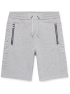BALMAIN - Logo-Embossed Cotton-Jersey Drawstring Shorts - Gray