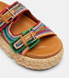 Clergerie Quinie raffia platform slides