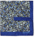 Paul Smith - Floral-Print Silk-Twill Pocket Square - Blue