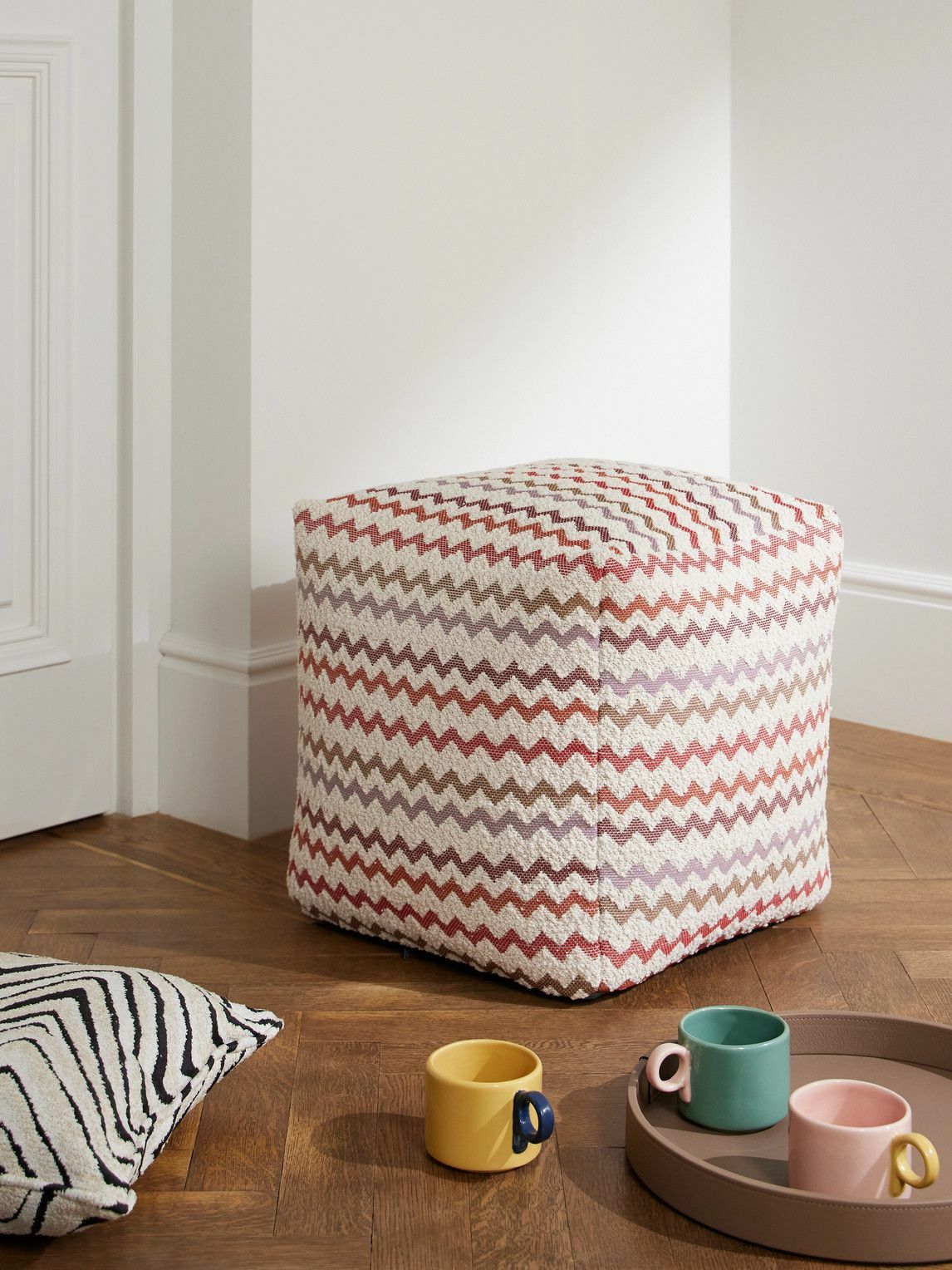 Missoni Home - Capri Striped Canvas-Trimmed Bouclé Ottoman