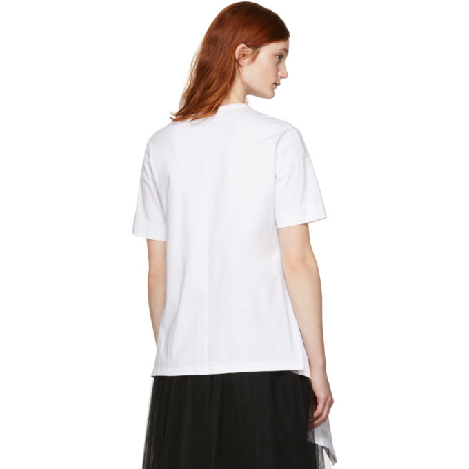 Cedric Charlier White Hanging Ruffle T-Shirt