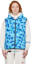 KidSuper Blue Face Camo Puffer Vest