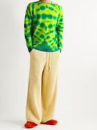 The Elder Statesman - Web Flare Tie-Dyed Cashmere Sweater - Green
